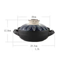 Japanese Ceramic Casserole Stew Pot Household Cooking Gas Retro Flower Pattern Soup Pots High Temperature Resistant Cooking Pot Oasis Select X1241 1.5L