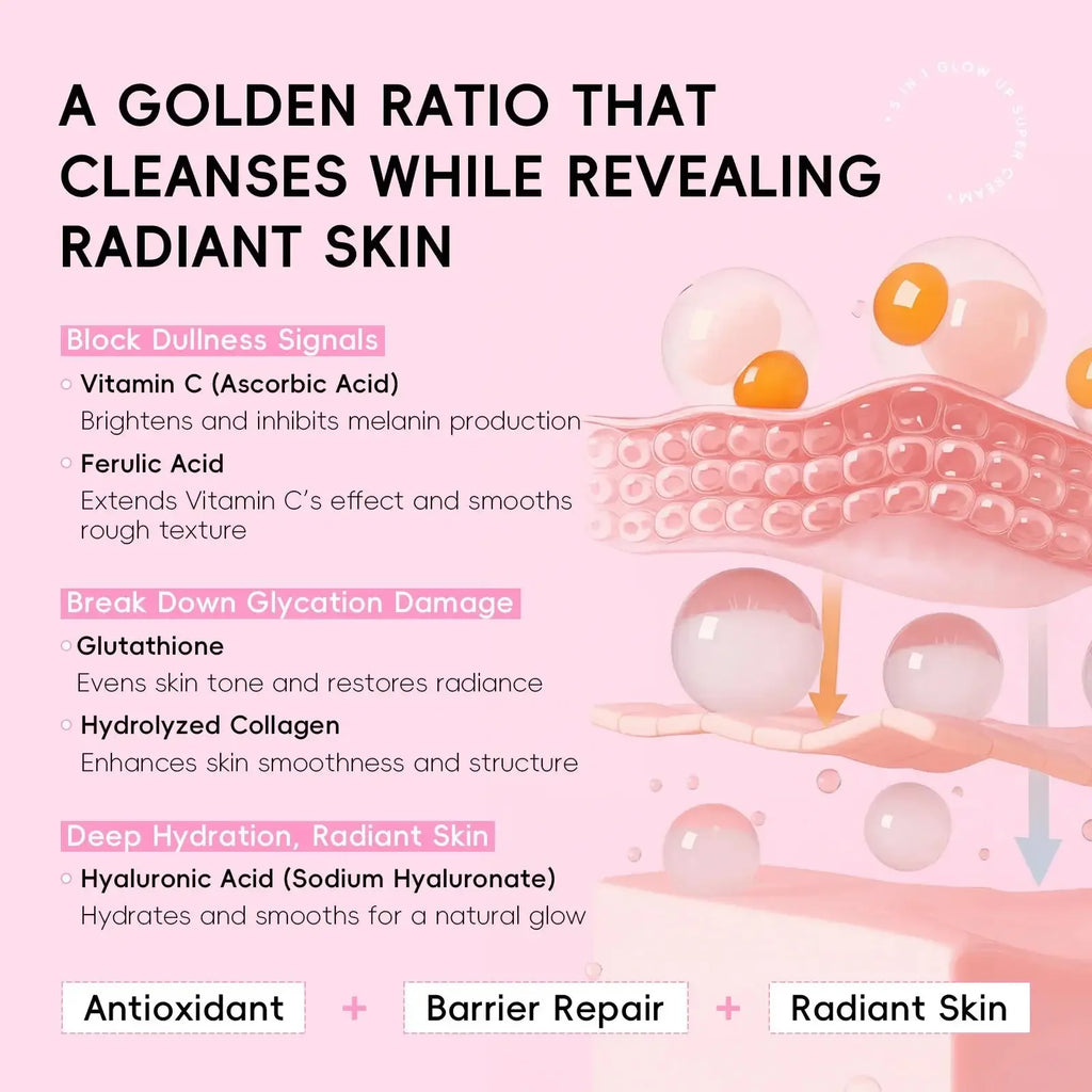 Face Moisturizer 30g Hydrating Cream Deep Repair Evens Skin Tone Reduces Dark Spots 5In1 Glow Skincare Oasis Select