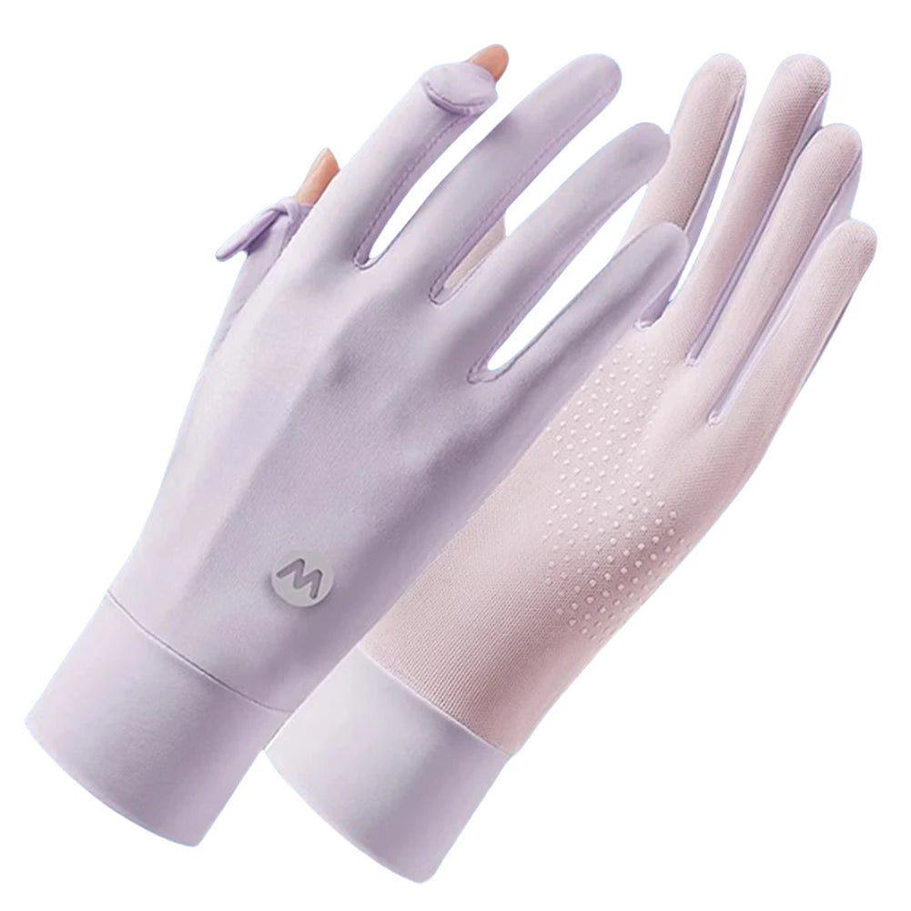 Women's UPF50+ UV Sun Gloves – Ice Silk Touchscreen Cycling UV Sun Protection Gloves Oasis Select Purple United States