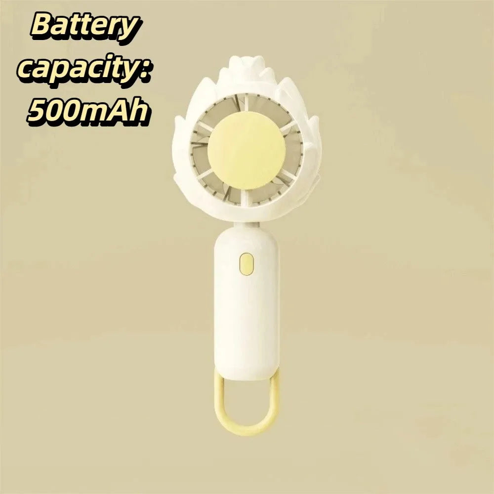 High Speed USB Rechargeable Hand Fan USB Rechargeable Compact High Speed Hand Fan Portable Turbo Mini Fan for 3.7V500mAh Home Oasis Select Yellow
