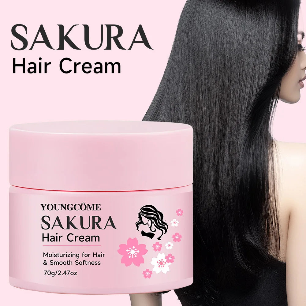 Sakura Hair Cream – Keratin & Argan Oil | Frizz Control & UV Care Hair Treatment Cream Oasis Select