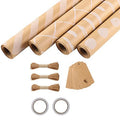 4 Roll Wrapping Paper, Wrapping Paper Role 43 X 300 Cm/Roll Wrapping Paper Set With 2 Adhesive Tapes 3 Ropes 20 Kraft Paper Tags Oasis Select As Shown
