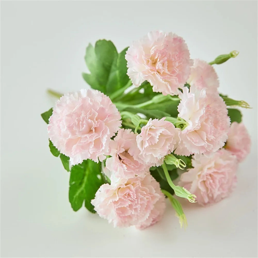 Spring Carnations Silk Touch Valentine's Bouquet Home Decor Florals Stems Holiday Gift Flowers For Romantic Gesture Seasonal Oasis Select Pink-30cm