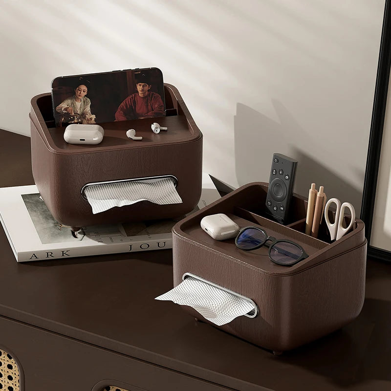 Paper towel holder and storage box-modern farmhouse style rectangular plastic box with paper towel holder Oasis Select