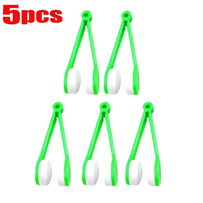1/2/5pcs Portable Mini Glasses Cleaning Brush Multifunctional Mini Brush Microfiber For Sunglasses Wipe Cleaner Accessory Tools Oasis Select Green 5pcs