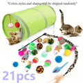 21/14pcs Interactive Cat Toys Pet Cat Toys Combination Set Kitten Toys Variety Pack- Cat Toy Sisal Mouse Bell Ball Cat Supplies Oasis Select 21pcs