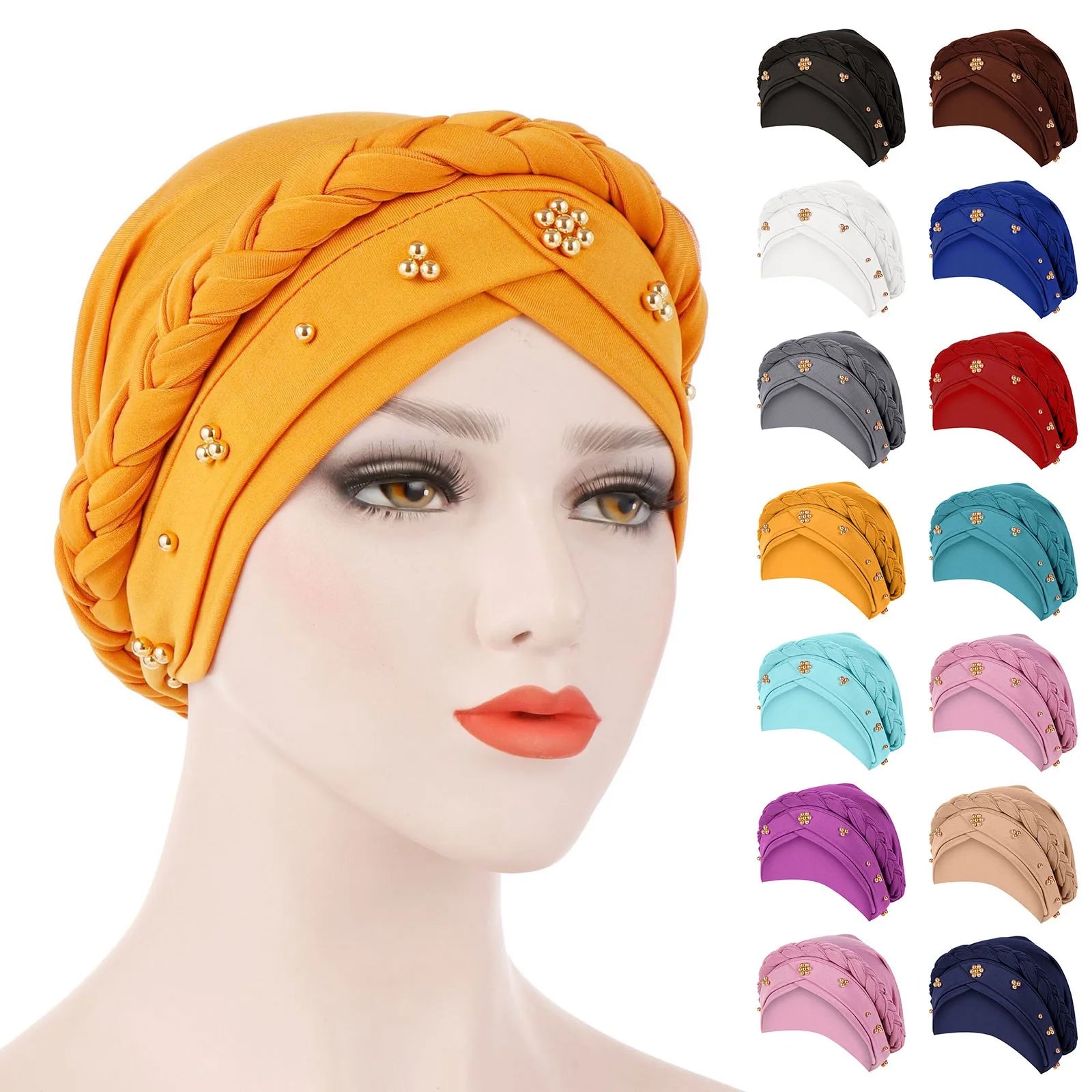 Muslim Women Inner Hijab Turban Bonnet Cap – Pearl Solid Hijab Turban Cap Oasis Select