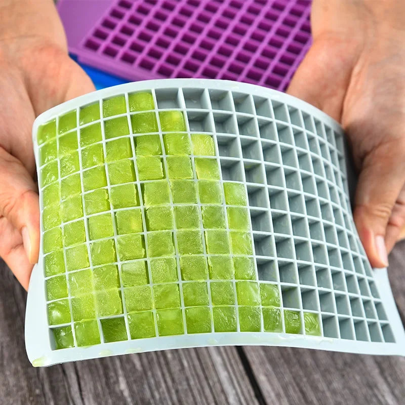 160 Grid Mini Silicone Ice Tray Ice Cubes Foldable Ice Mold Ice Breaker Ice Grid Tray Small Square Mold Ice Maker Silicone Mold Oasis Select