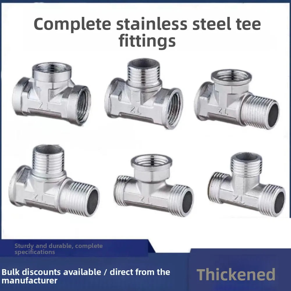 Stainless Steel G1/2 3 Way T-Adapter Bathroom Shower Faucet Water Splitter Toilet Shower Valve Spray Nozzle Converter Oasis Select
