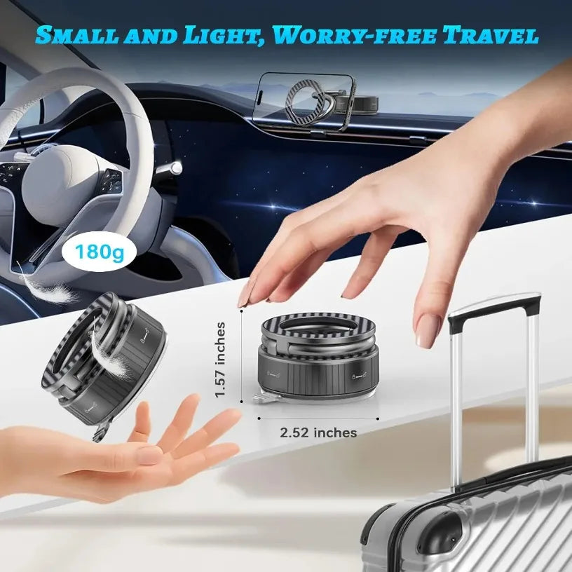 Foldable Magnetic Phone Car Holder Vacuum For Magsafe iPhone 17~12 Pro Max Samsung Car/Gym/Mirror/Shower Vacuum Suction Stand Oasis Select