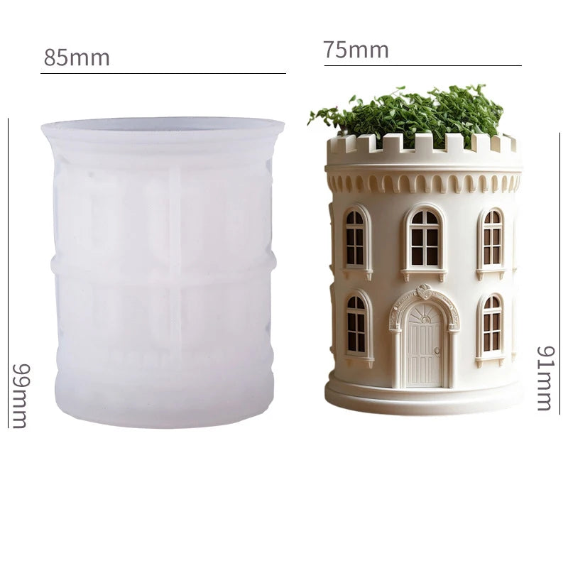 DIY Victory Goddess relief circular plant flowerpot resin silicone mold Victory God relief storage box gypsum molds Oasis Select White