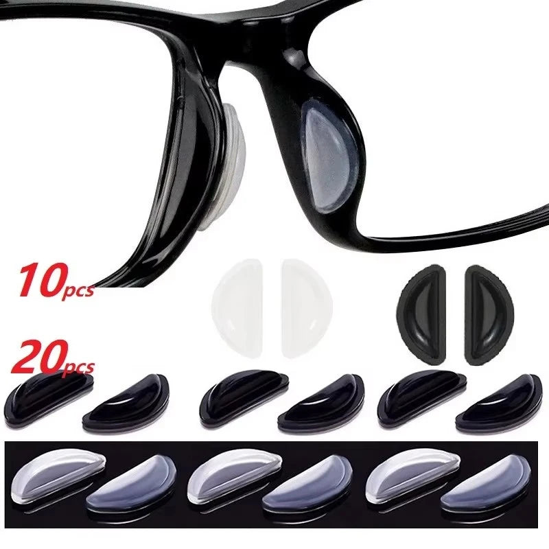 10/20/30/40pcs Eyeglasses Anti Slip Nose Pads Soft Silicone Adhesive Glasses Nose Pads For Plastic Frame Glasses Sunglasse Oasis Select