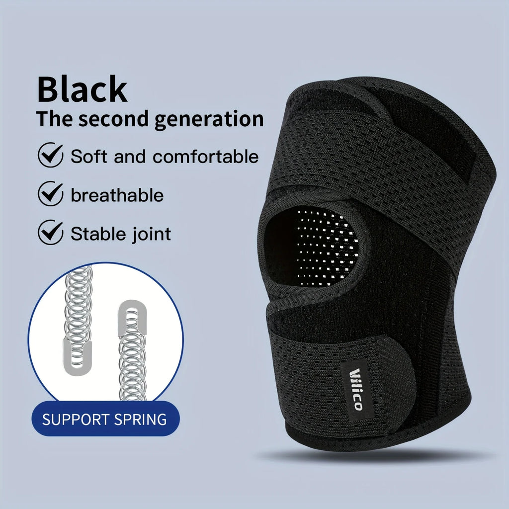 Elastic Strap Sports Knee Pads for Both Men and Women, Fitness Basketball Knee Pads Support Suitable for Various Outdoor Sports Oasis Select black L