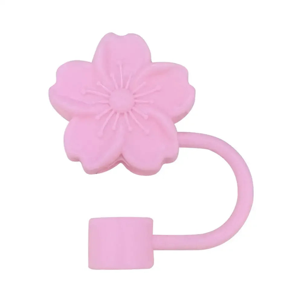 10mm/0.4in Flower Shape Straw Cover Compatible with Stanley 30&40 Oz Tumbler Soft Silicone Flower Straw Cover Straw Lid Oasis Select Pink