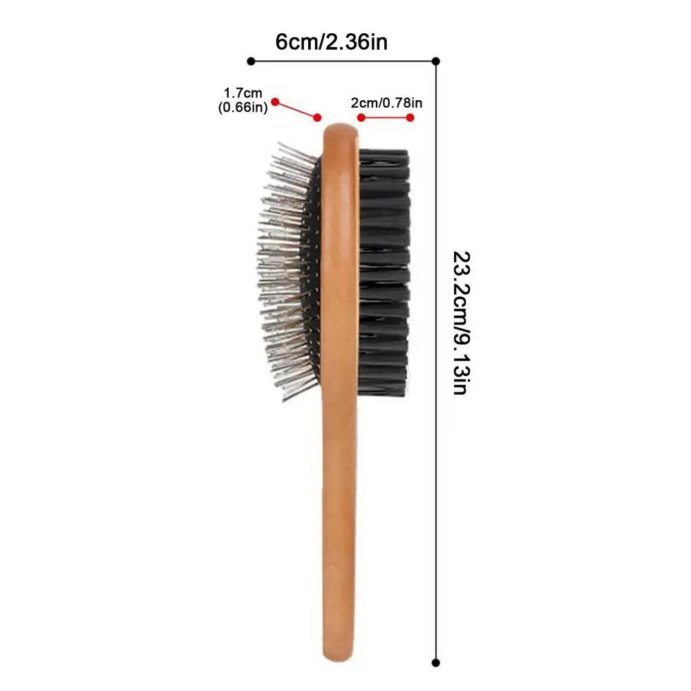 Pet Grooming Brush Double-sided Brush Comb Stainless Steel Needle Bristles Hair Brush Grooming Hair Remover Brush Pet Supplies Oasis Select 1PC
