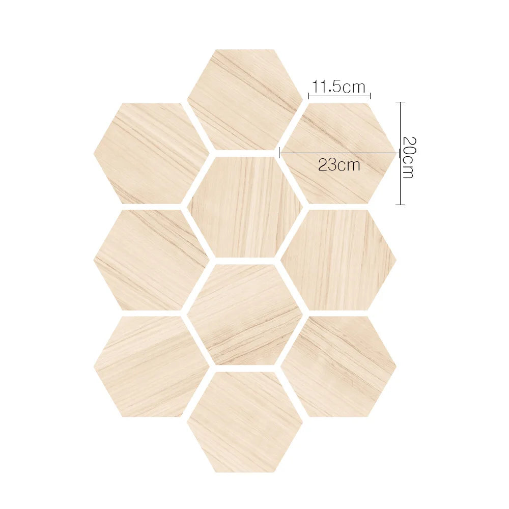 Stereoscopic simulation hexagonal imitation wood grain self-adhesive ceramic tile decorative anti-skid laminated floor tile Oasis Select DB032 10pcs