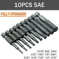 10-Pc SAE & Metric Hex Allen Wrench Drill Bit Set – Magnetic Hex Drill Bit Set Oasis Select 10pcsSAE