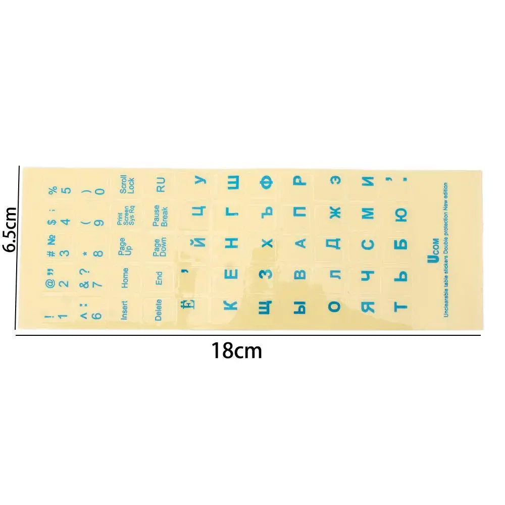 1Pc Russian Transparent Keyboard Stickers Russia Layout Alphabet Black White Label Letters for Notebook Computer PC Laptop Oasis Select