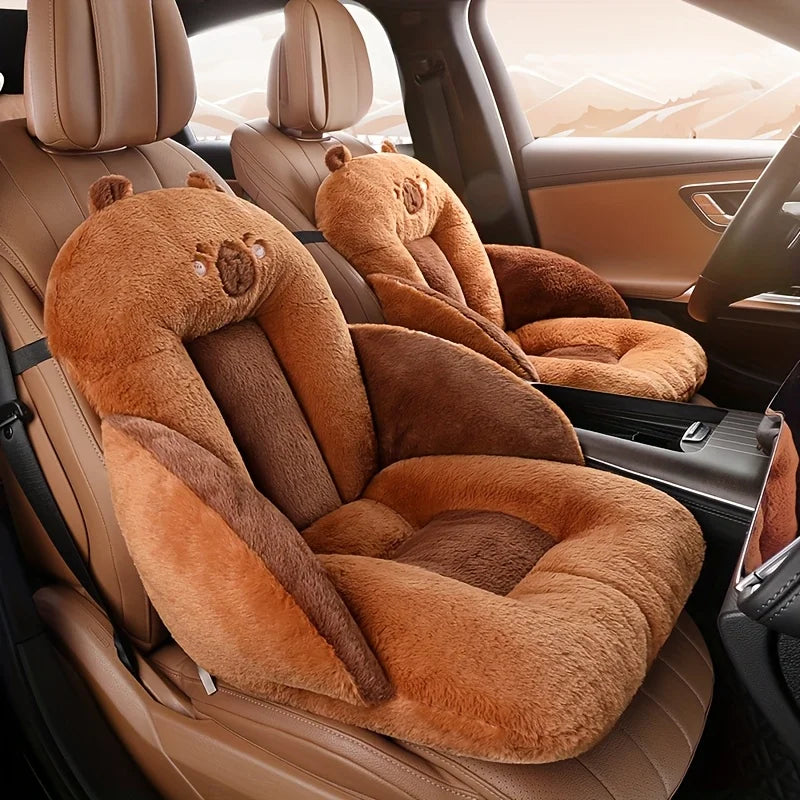 Protection Pad Car Seat Cover Winter Warm Cushion Front Chair Seat Cover Soft Faux Fur Plush Comfortable Car Accessories Oasis Select