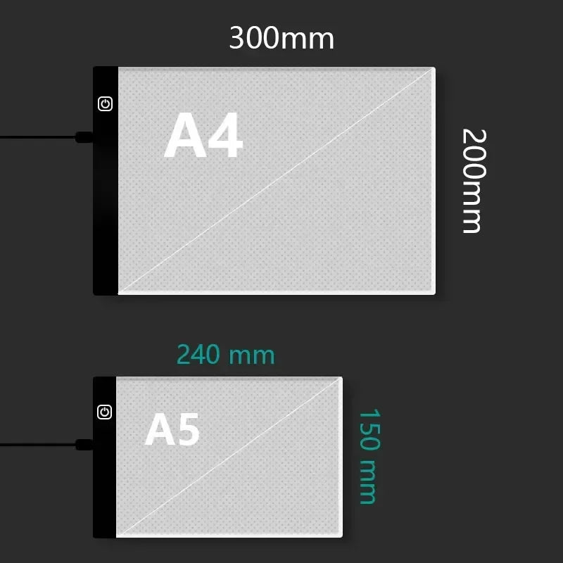 Transparent LED Light Pad for Drawing And Writing Ideal Copy Table for Artists And Students Anime Art Replication Tracing Tool Oasis Select