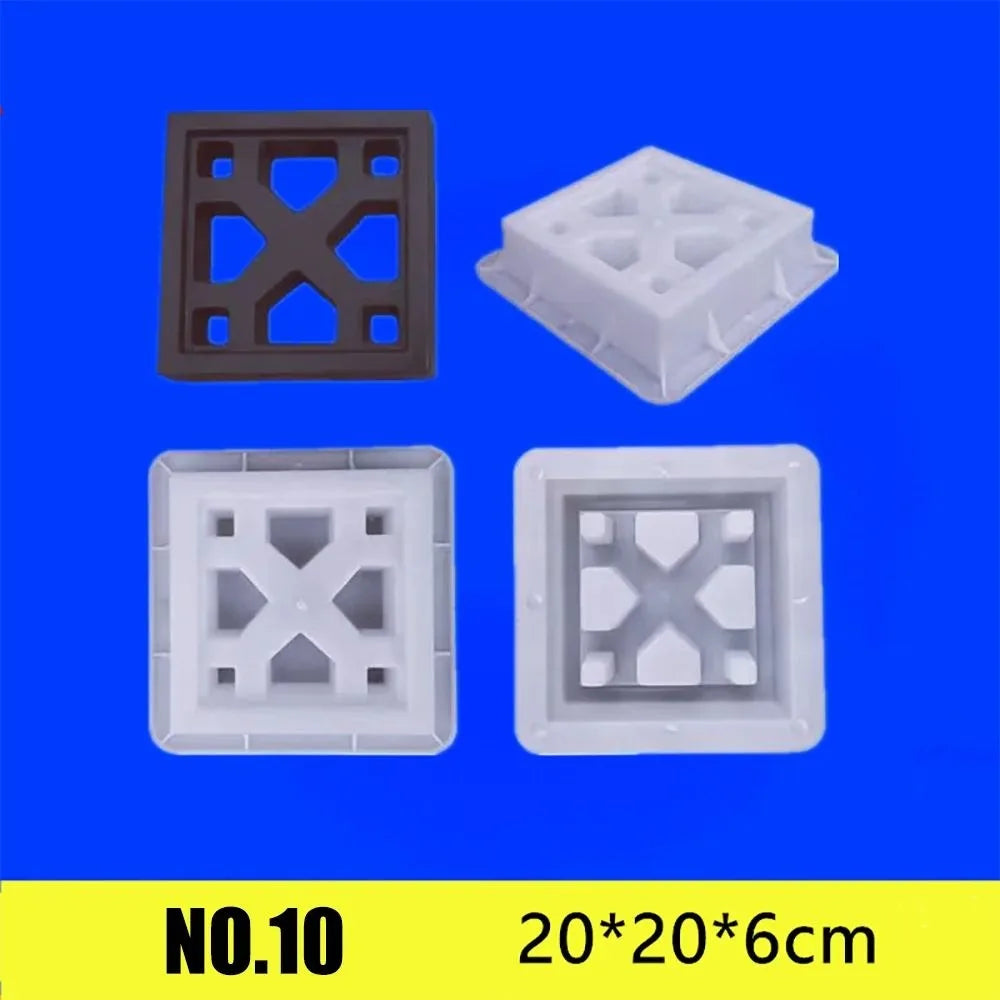 Plastic Hollow Brick Mold 20*20*6cm Square Wall Brick Mould 3D Carving Anti-Slip Cement Antique Brick Mold Garden Wall Oasis Select 10