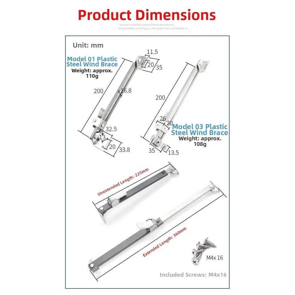 Stainless Steel Window Support Wind Stopper Telescopic Window Limiter Casement Blocking Lock Protector Window Accessories Oasis Select