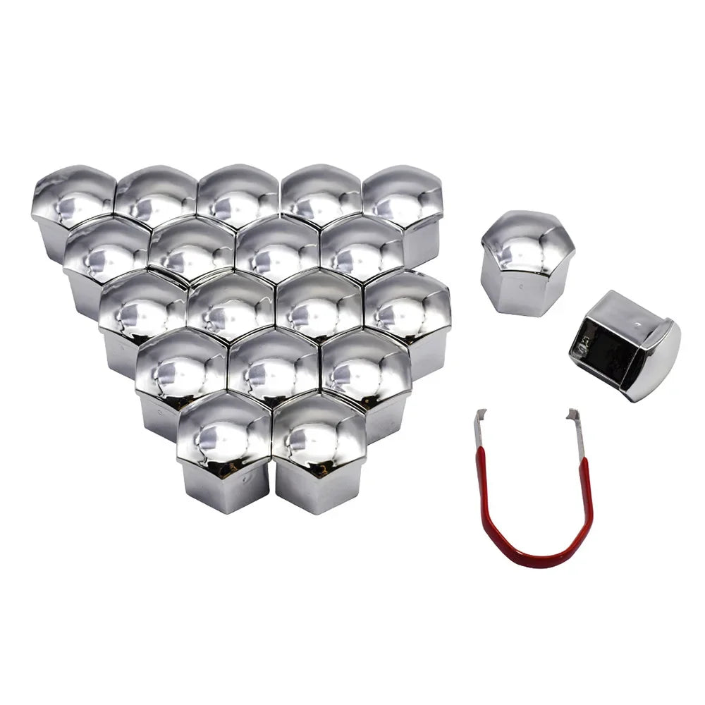 20Pcs 17/19/21mm Car Wheel Nut Caps Anti-Rust Auto Hub Screw Cover Wheel Nut Rim Cover Protection Covers Caps Tyre Nut Bolt Oasis Select Silver 21mm 20Pcs