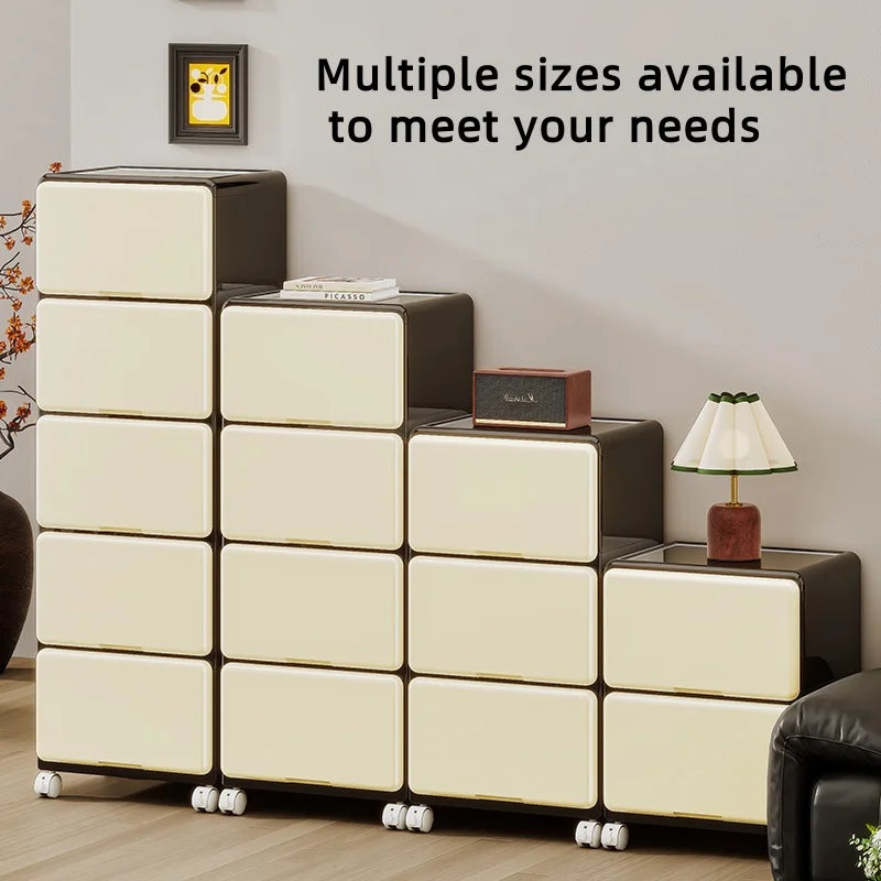 Floor Standing Drawer Storage Cabinet with Wheels - Multi-Sized Large Capacity Organizer for Living Room Office Bedroom Study Oasis Select