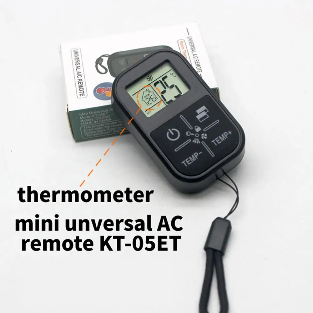 Universal AC Remote Control with Thermometer – Any Brand
