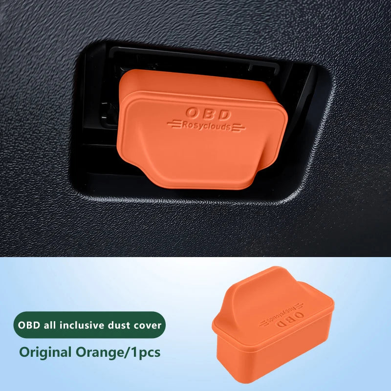 Vehicular OBD Diagnostic Connection Armor; Silica Dust Barrier Casing; Inside Ornamental Accessories Transformation Oasis Select 1pcs Orange M