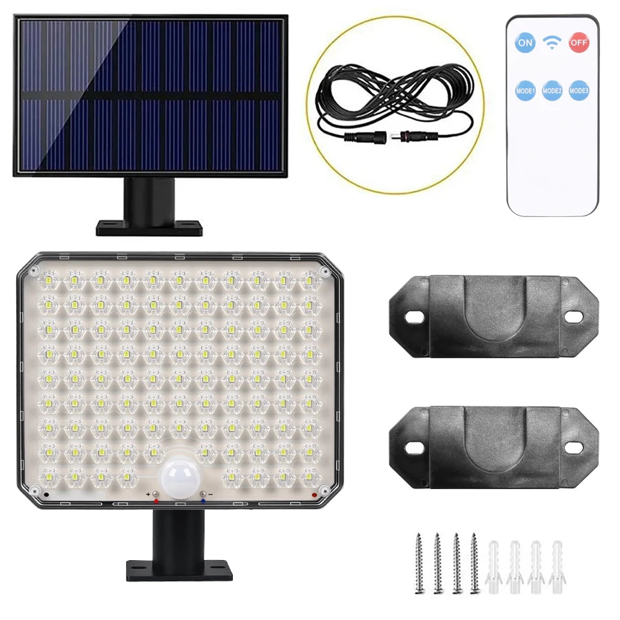 Solar Lights Outdoor 3 Modes Motion Sensor Flood Lights 234LED Solar Wall Lights for Outside Yard Garden Fence Pathway Lighting Oasis Select F95LED