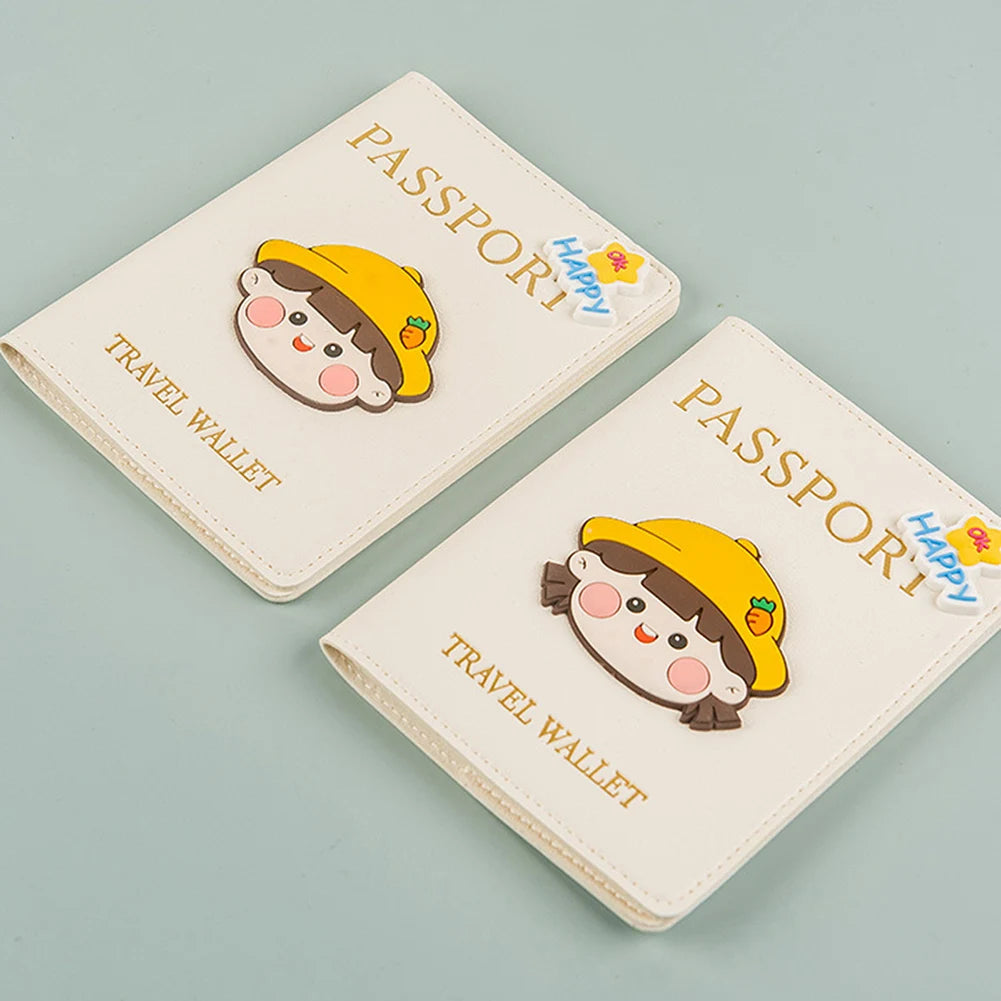 PU Leather Passport Cover | Cartoon Travel Document Holder