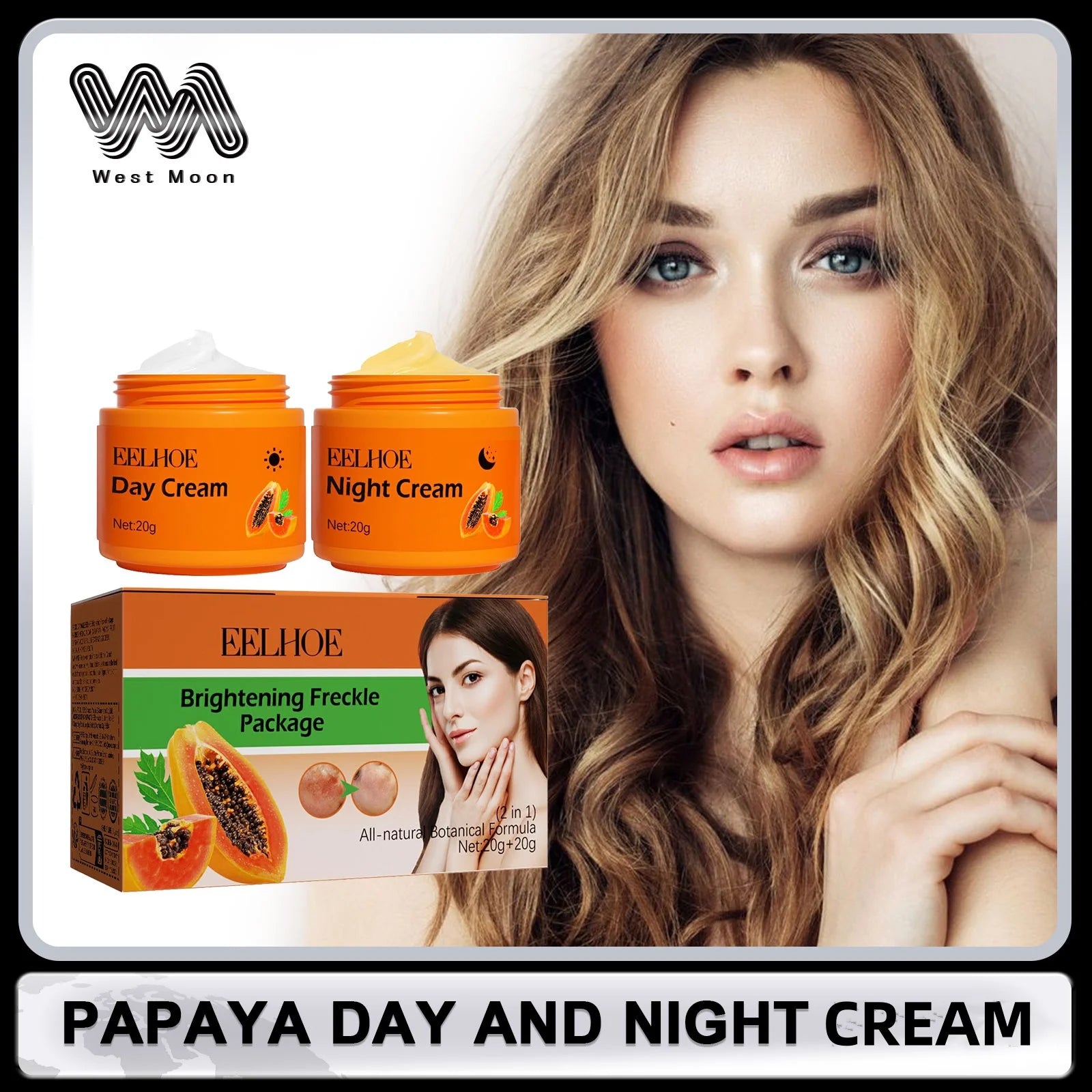 Papaya Day Night Cream for Dark Spots Remover Melanin Anti Pigmentation Cream Brightening Moisturizing Reduce Dullness Face Care Oasis Select