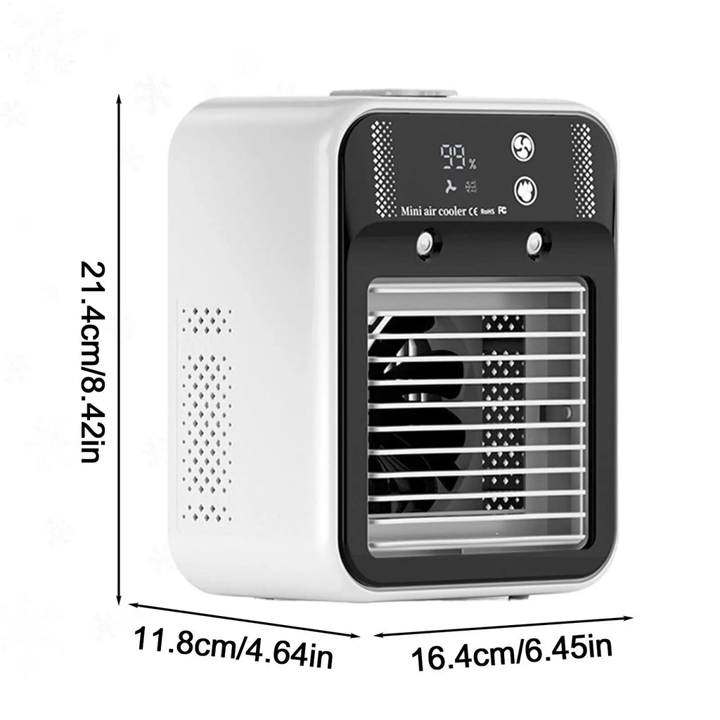 Air Cooler 2-Speeds Personal Cooling Mini Misting Ac 500ml Water Tank Portable Air Conditioner for Home Office Outdoor Car Oasis Select
