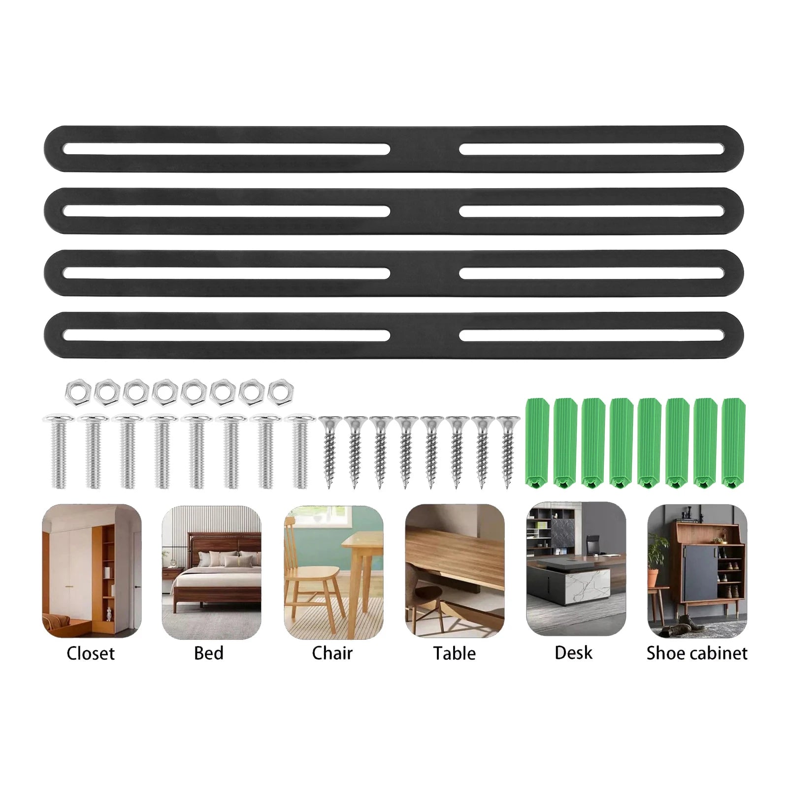 Black Stainless Steel Slotted Corner Braces for Furniture Repair & Woodworking Projects,Brushed Finish Adjustable Heavy Duty Oasis Select