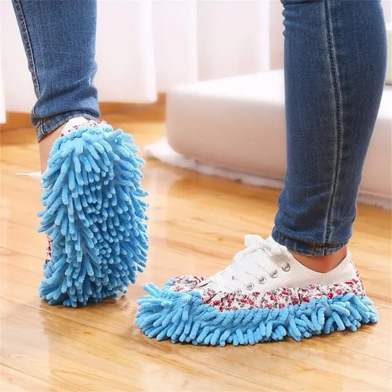 2pcs Dust Cleaner Grazing Slippers House Bathroom Floor Cleaning Mop Cleaner Slipper Lazy Shoes Cover Microfiber Duster Cloth Oasis Select