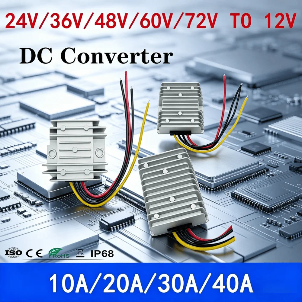 Step Down Voltage Regulator Transformer DC 24V 36V 48V 60V 72V 18-90V to 12V 10A 20A 30A 40A Car Power Supply DC DC Converter Oasis Select