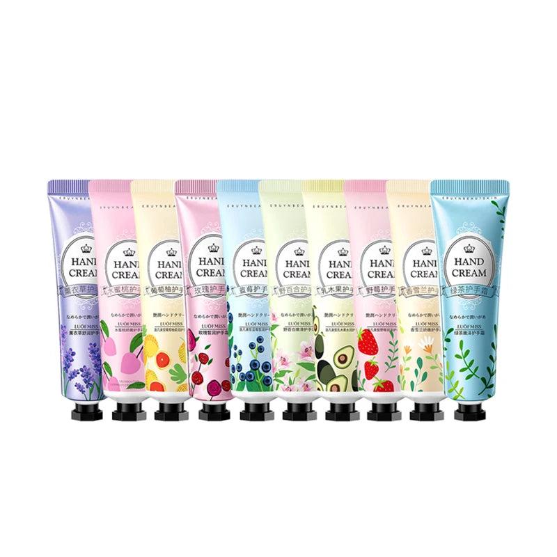 10PCS fruit floral hand cream, 10 different flavor options, moisturizing anti-crack hand cream, deeply moisturize hands Oasis Select