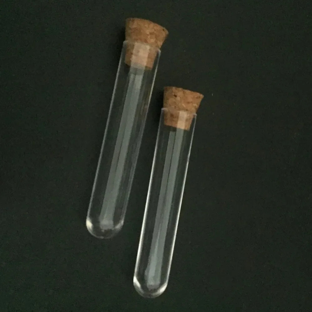 10-Pack Plastic Test Tubes with Cork Stoppers – 12x60mm