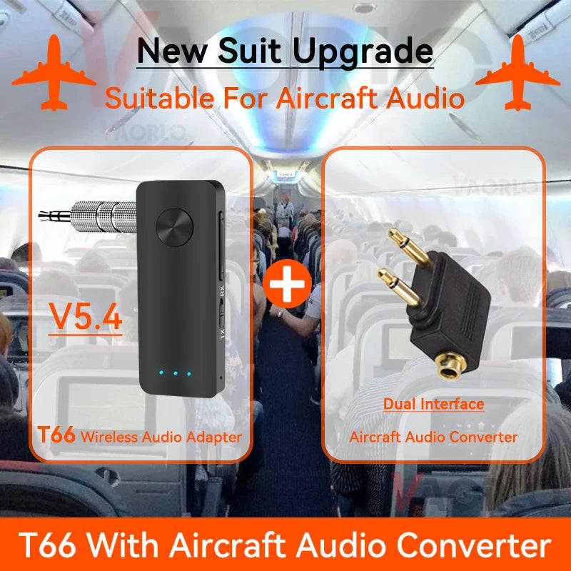 2 In 1 Bluetooth 5.4 Audio Receiver Transmitter Hifi Stereo Wireless Adapter 3.5MM AUX With Mic For Car Airplane TV PC Speaker Oasis Select With AP Converter