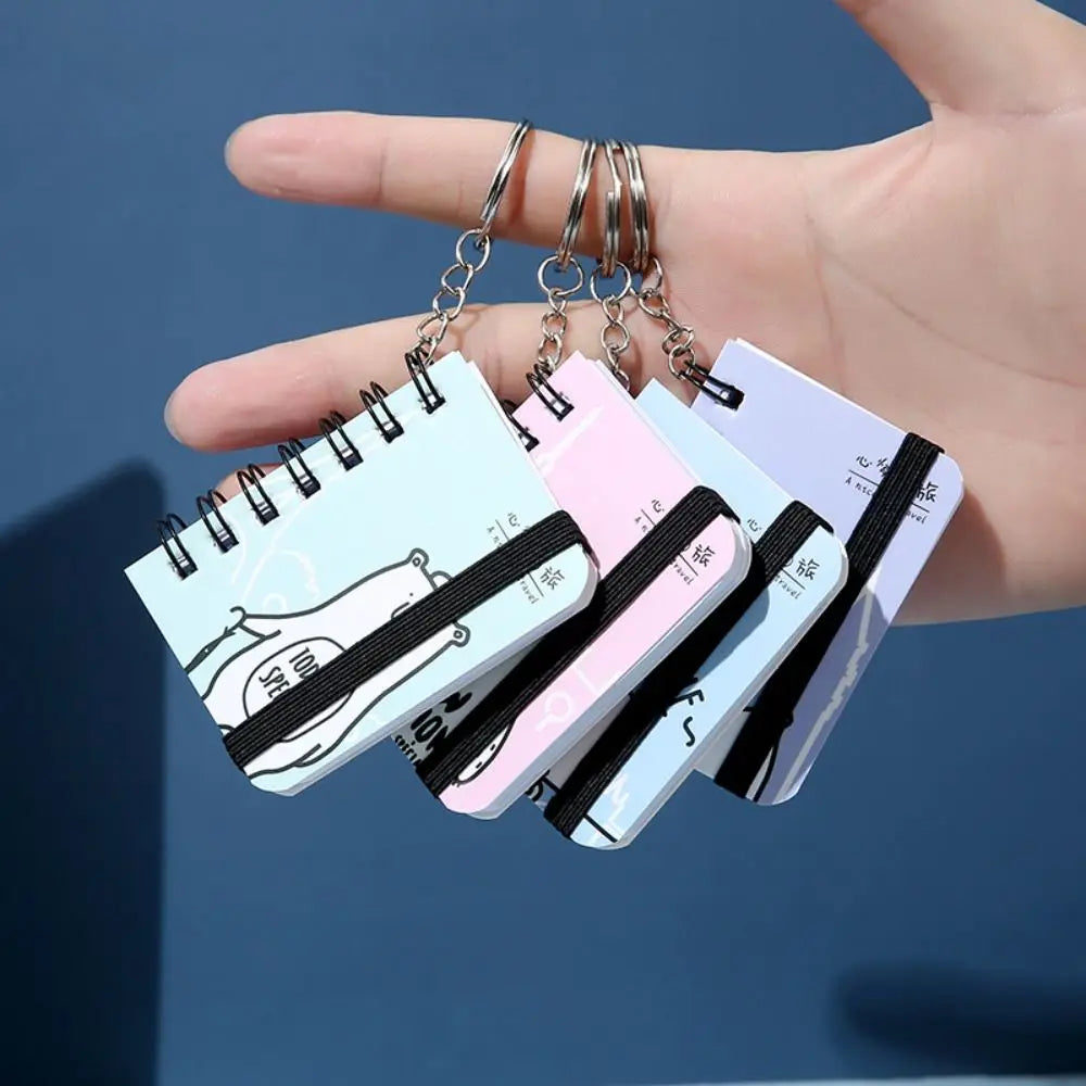 Journal Planner Notebook Keychain Small Book Hanging Mini Notebook Pocket Random Pattern Keychain with Notepad Student Class Oasis Select