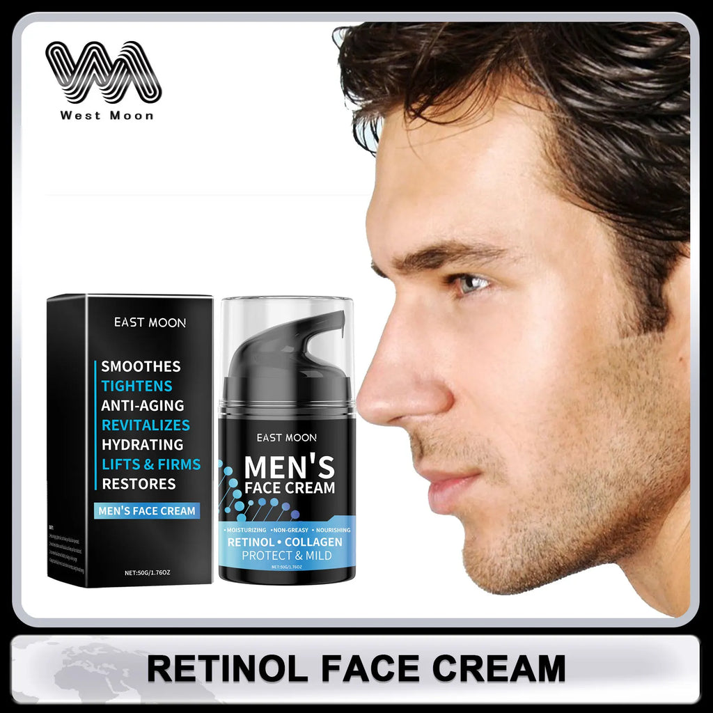 Retinol Face Cream for Men Firming Lifting Reduce Fine Lines Smooth Skin Cream Brightening Moisturizing Increase Skin Elasticity Oasis Select
