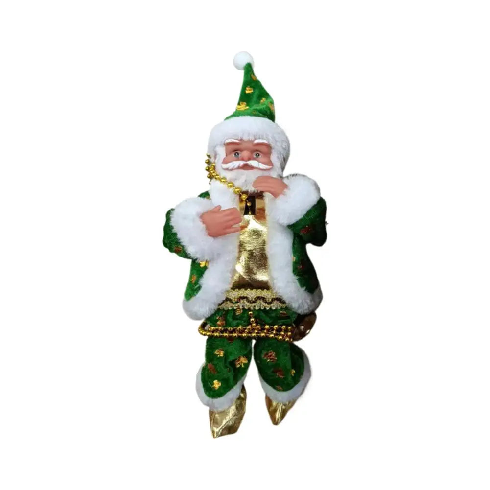 Santa Claus Climbing Beads Music Electric Doll Rope Climbing Santa Christmas Gift For Children Electric Toys Oasis Select Green