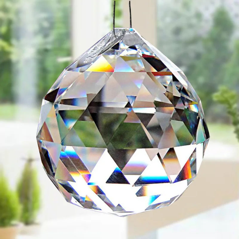 Hanging Ball Sun Catcher Clear Crystal Feng Shui Lamp Ball Prism Rainbow Wedding Decor Home Wedding Party Decoration Ornament Oasis Select