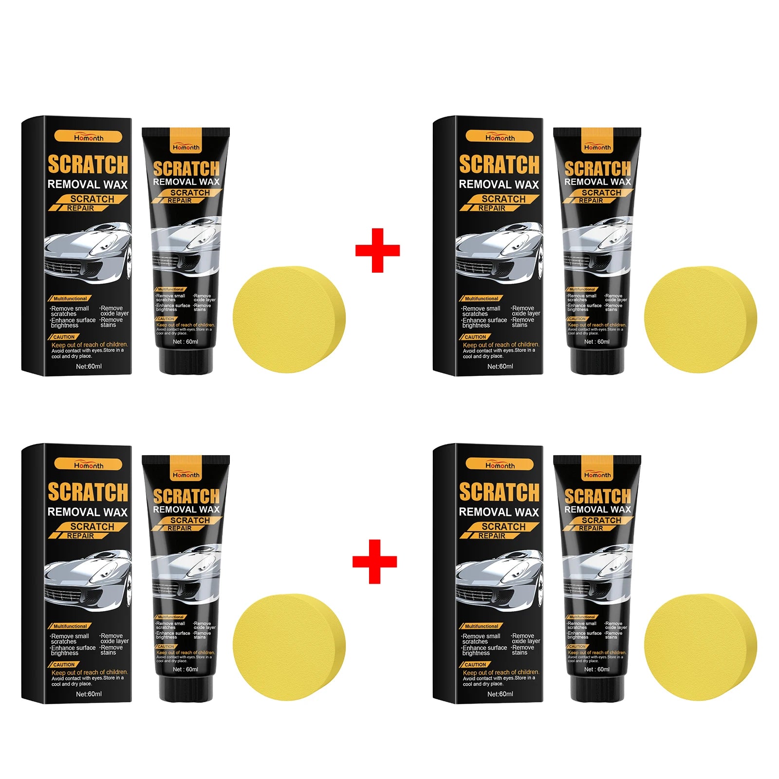 Scratch Removal Wax for Car Scratch Remove Surface Stains Clay Scratch Repair Paste Restores and Protects Polishing Car Care Oasis Select 4pcs