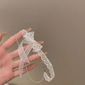 1pcs Fashionable And Sexy Bow White Faux Lace Choker Neck Accessory Elegant Lace Bowknot Choker Necklace Choker Short Chain Oasis Select 1pcs