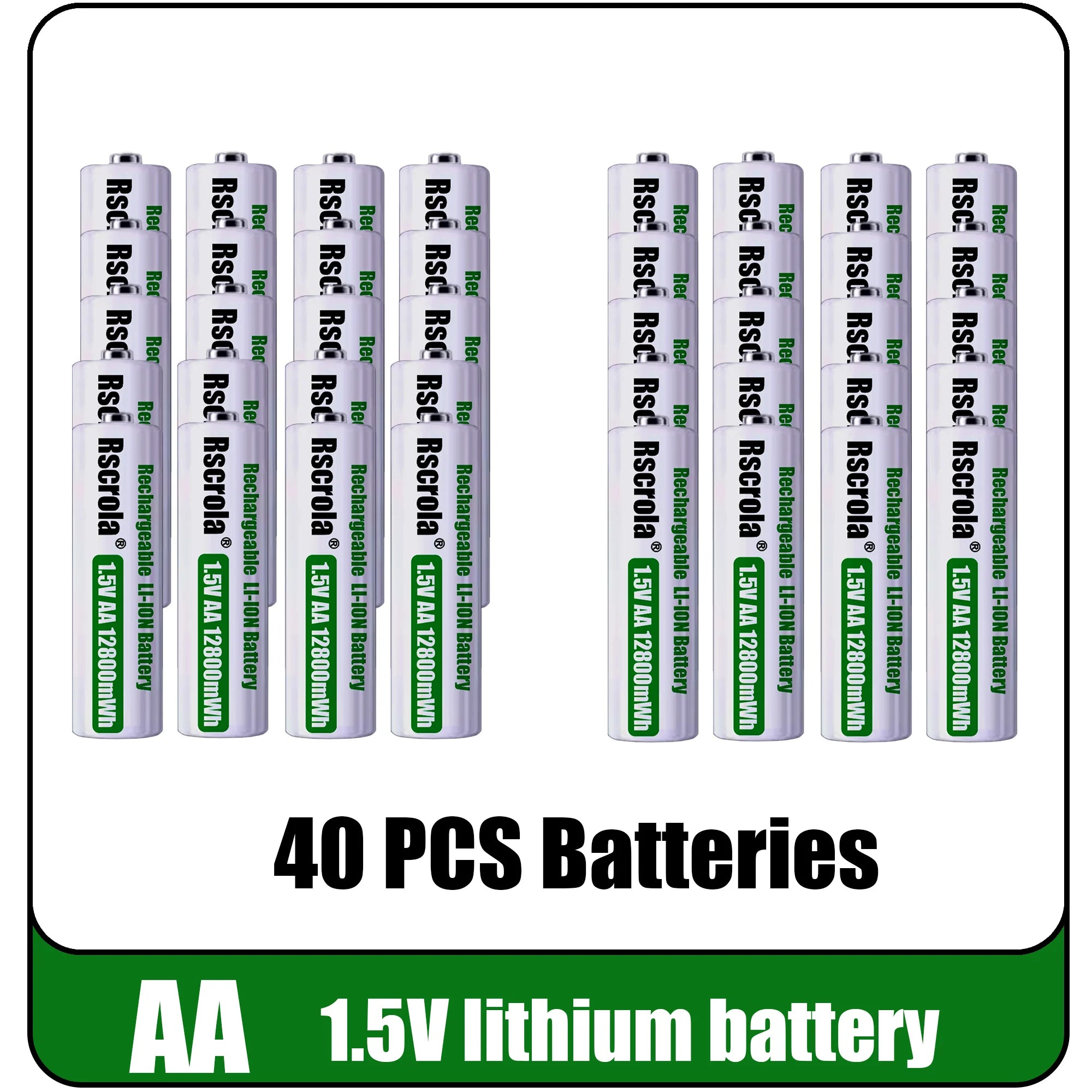 12800mWh 1.5V AA Battery Rechargeable Lithium-ion Battery AA Battery for remote control mouse fan Electric toy Oasis Select 40 PCS Batteries 1.5V China Mainland