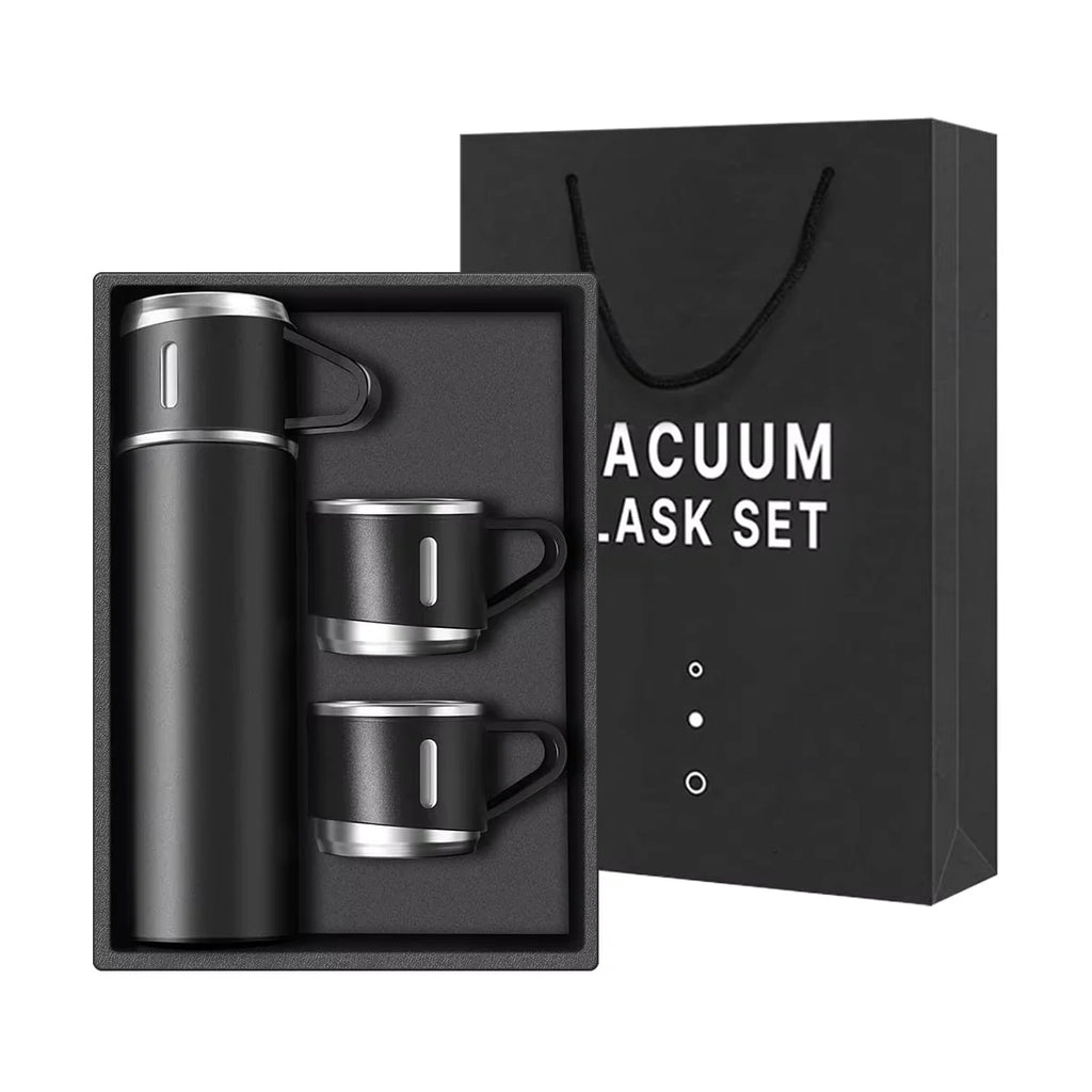 Coffee Thermos Stainless Steel Vacuum-Insulated Water Bottle, 500ml/16.9oz Insulated Bottle with Cup for Hot & Cold Drink Travel Oasis Select bk