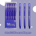 12Pcs 0.5mm Erasable Gel Pen Set Press Type Ballpoint Pen School Office Stationery Supplies Smooth Writing Oasis Select Blue