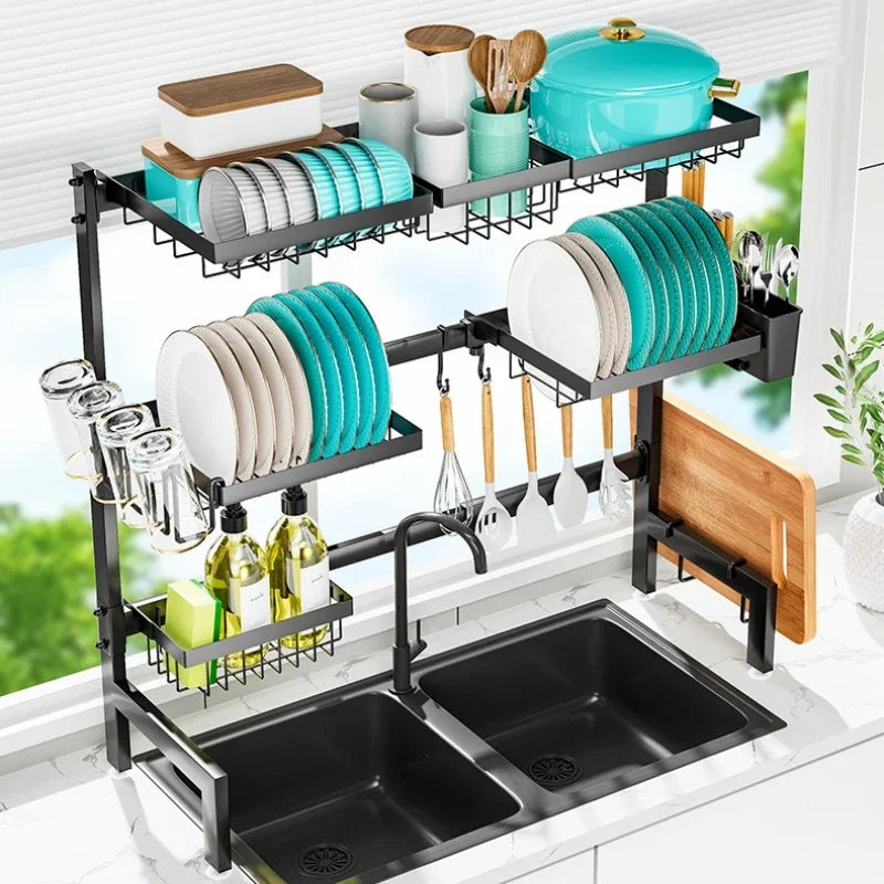 Kitchen Sink Shelf Sink Dish Rack Drain Rack Dish Storage Artifact Countertop Retractable Dish Rack Oasis Select